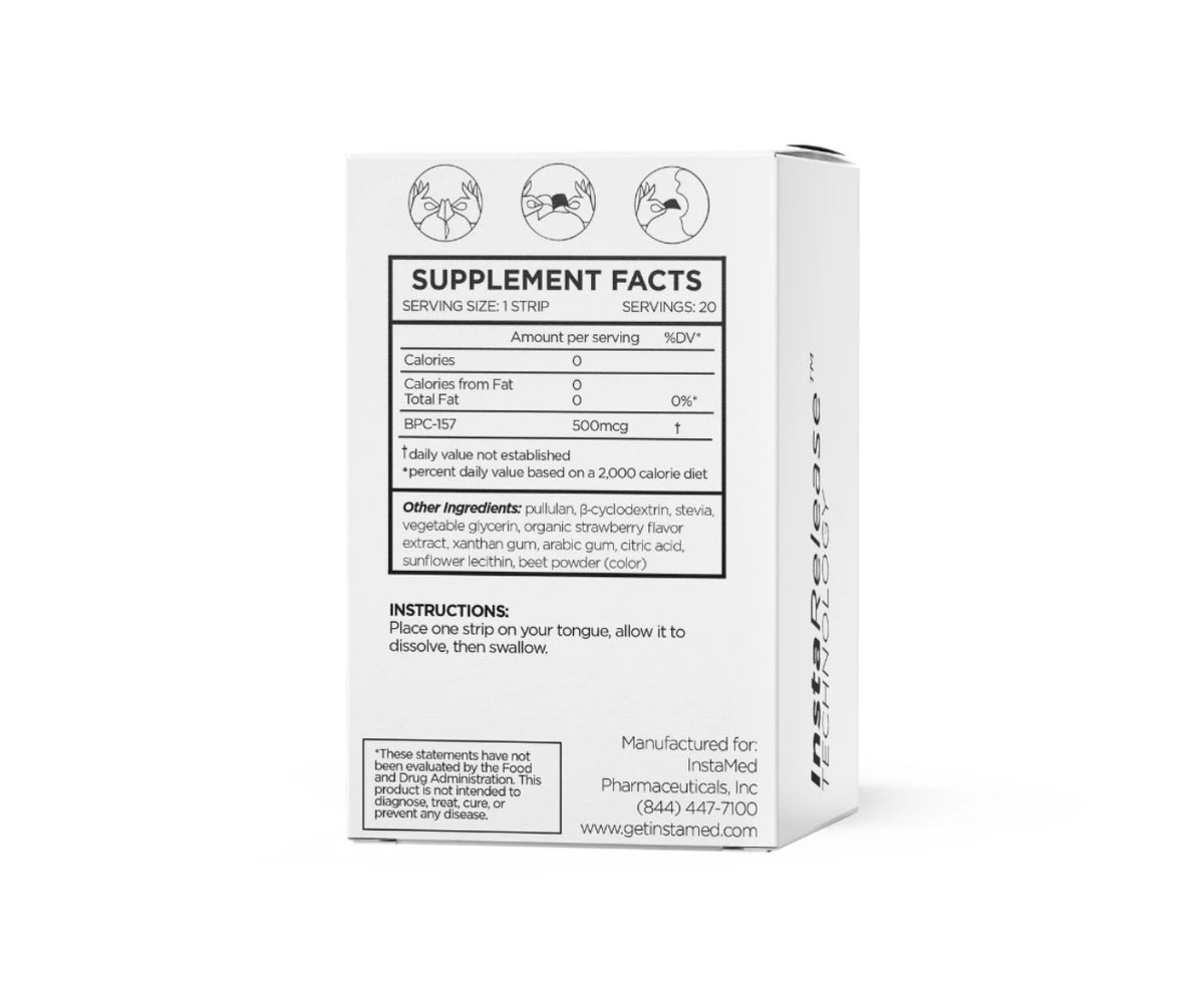 Back of white supplement box with Supplement Facts panel and three icons, sold at LADA Beauty near El Paso