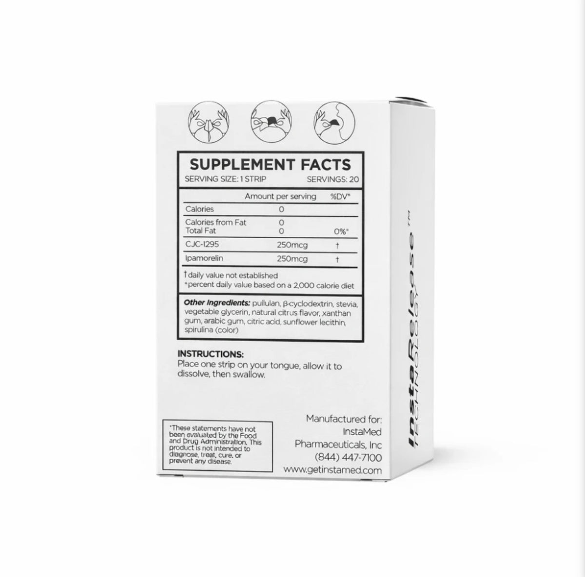 Back of Gator Strips supplement box with Supplement Facts, at LADA Beauty serving Las Cruces, NM and El Paso, TX