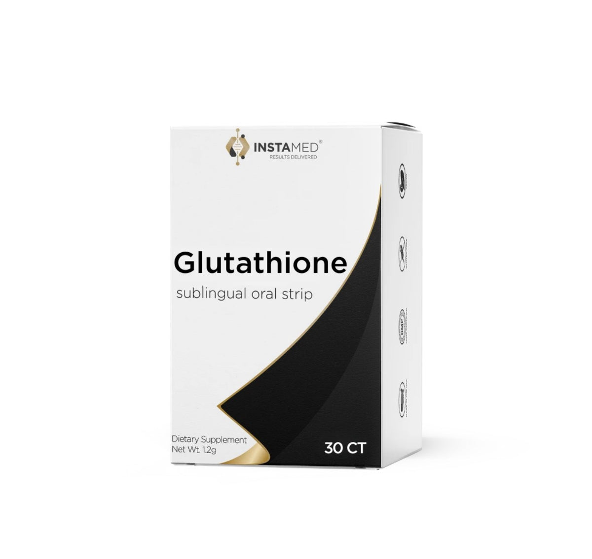 Instamed Glutathione sublingual oral strips, 30-count white box, at LADA Beauty serving Las Cruces, NM and El Paso, TX