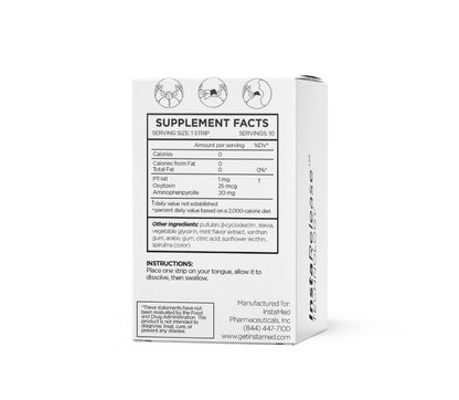 Back of Instamed PT-141+ box with Supplement Facts listing PT-141 and oxytocin, available at LADA Beauty near El Paso